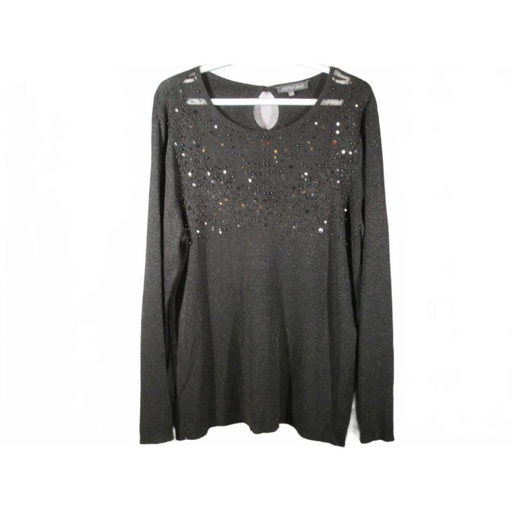 Addition Elle Womens Size 2X Sparkly Long Sleeve Top